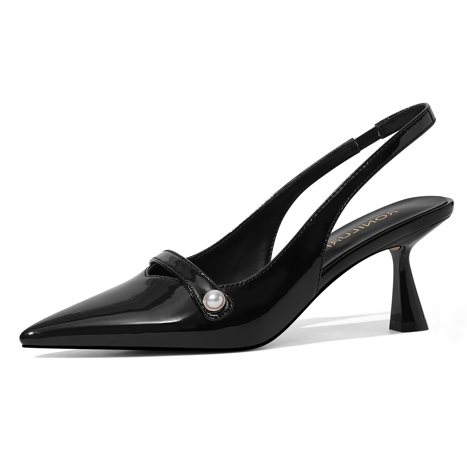RONILURN Women Kitten Heels Slingback Low Heel Pumps Dress